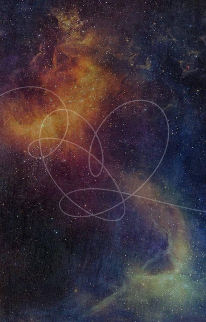 BTS Galaxy, cosmic nebula, fiery orange, SD Phone Wallpaper