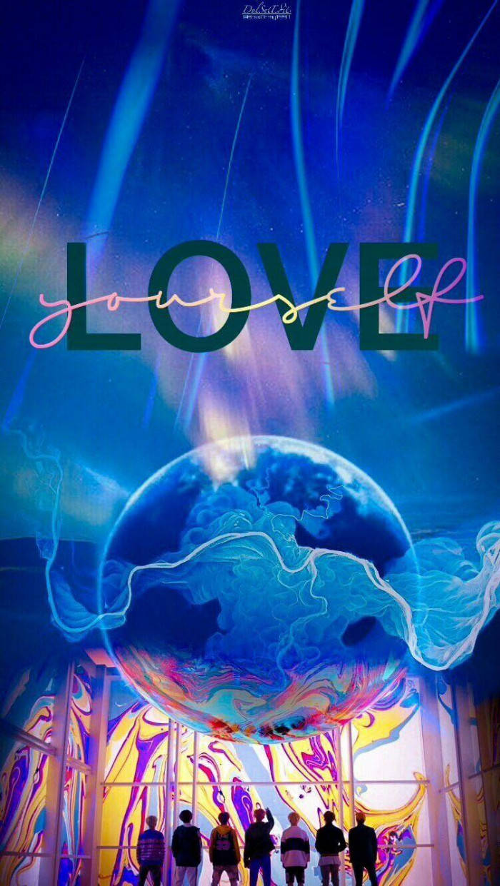 BTS Galaxy, Love, glowing blue Earth, SD Phone Wallpaper