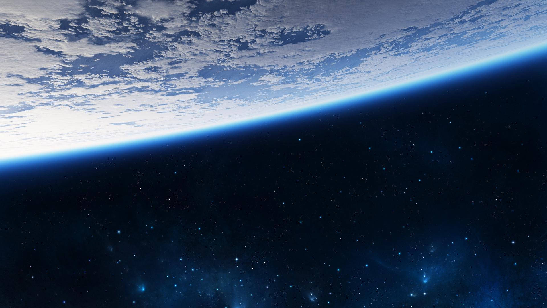 Full HD Tablet Galaxy, Earth, curved horizon, Full HD Desktop Wallpaper