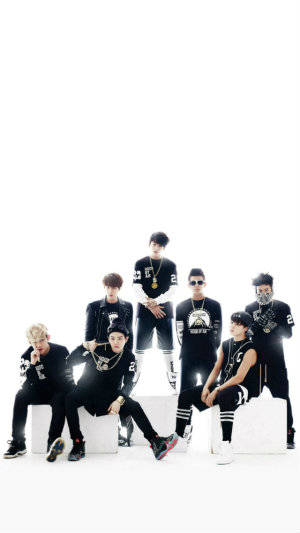 Bts Galaxy, black outfits, white blocks, SD Phone Wallpaper