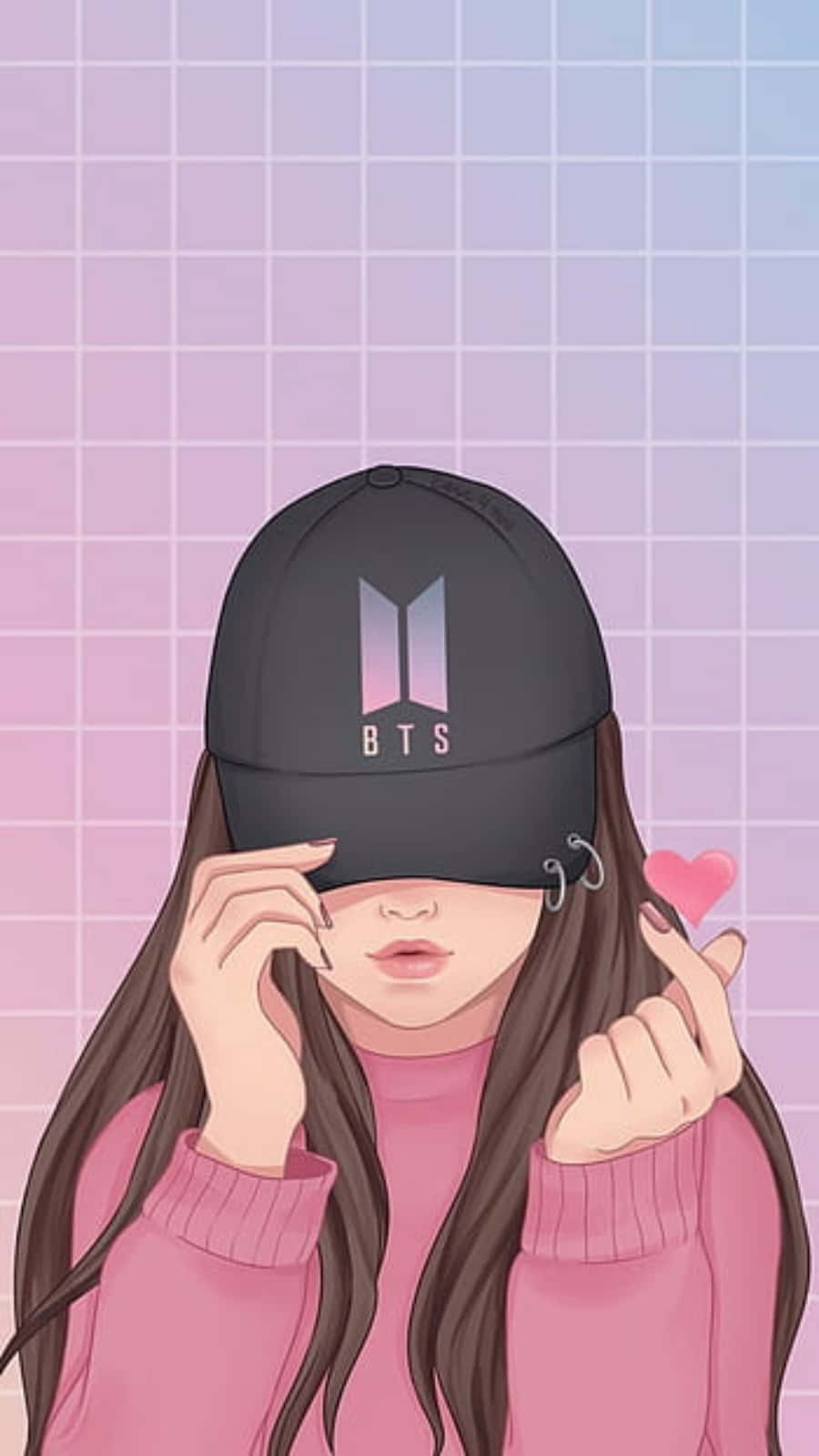 BTS, black BTS cap, pink sweater, HD Phone Wallpaper