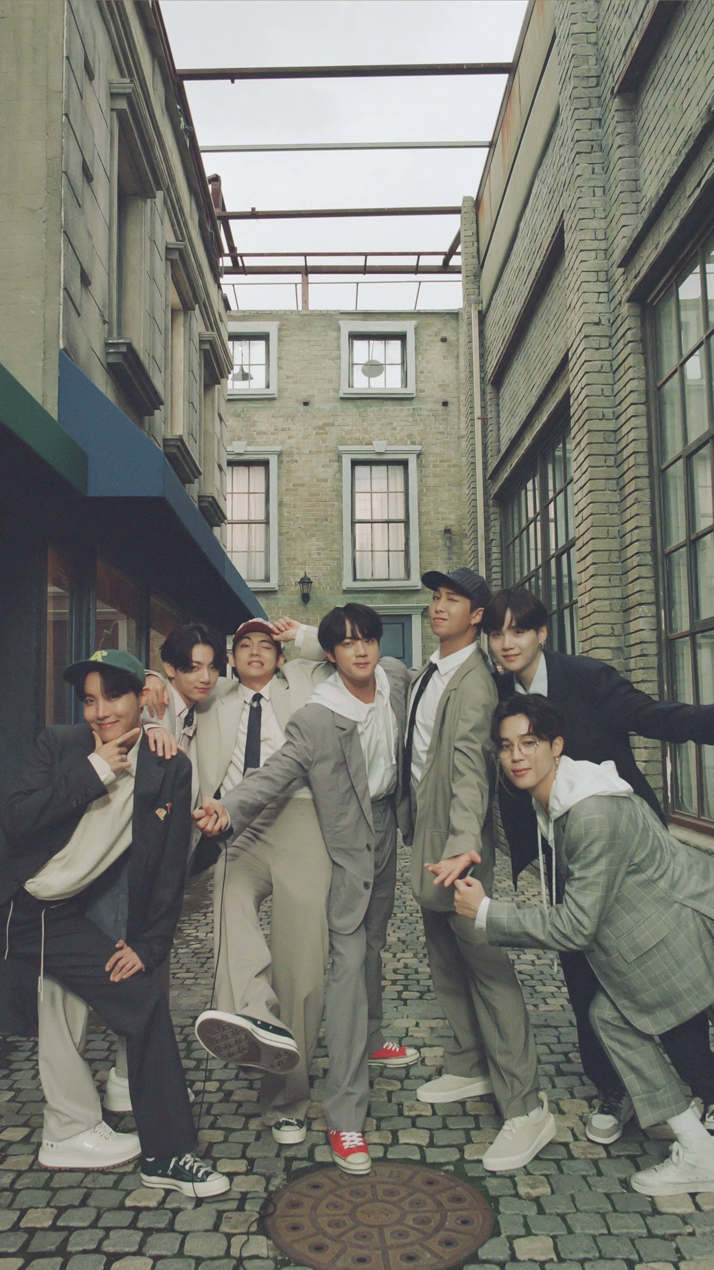 BTS Group, gray aesthetic, lockscreen, 4K Phone Wallpaper
