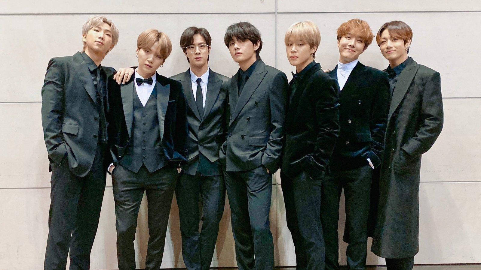 BTS, 2020, black suit, HD Desktop Wallpaper