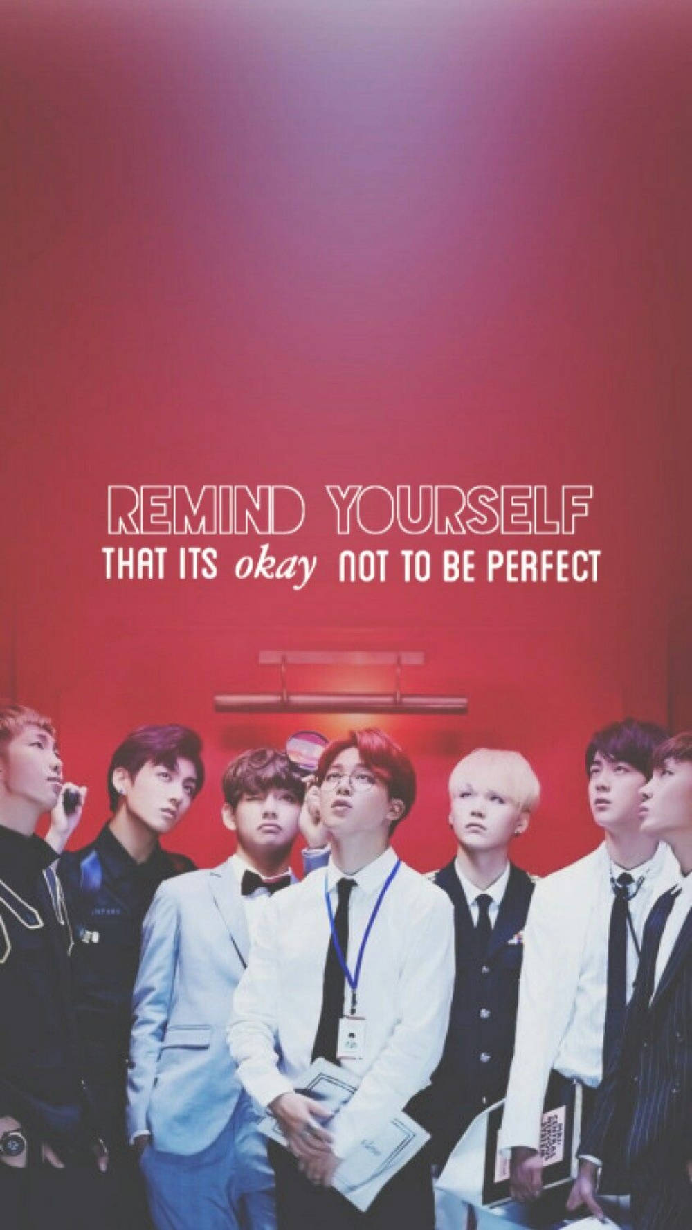 BTS, red background, gradient red wall, HD Phone Wallpaper