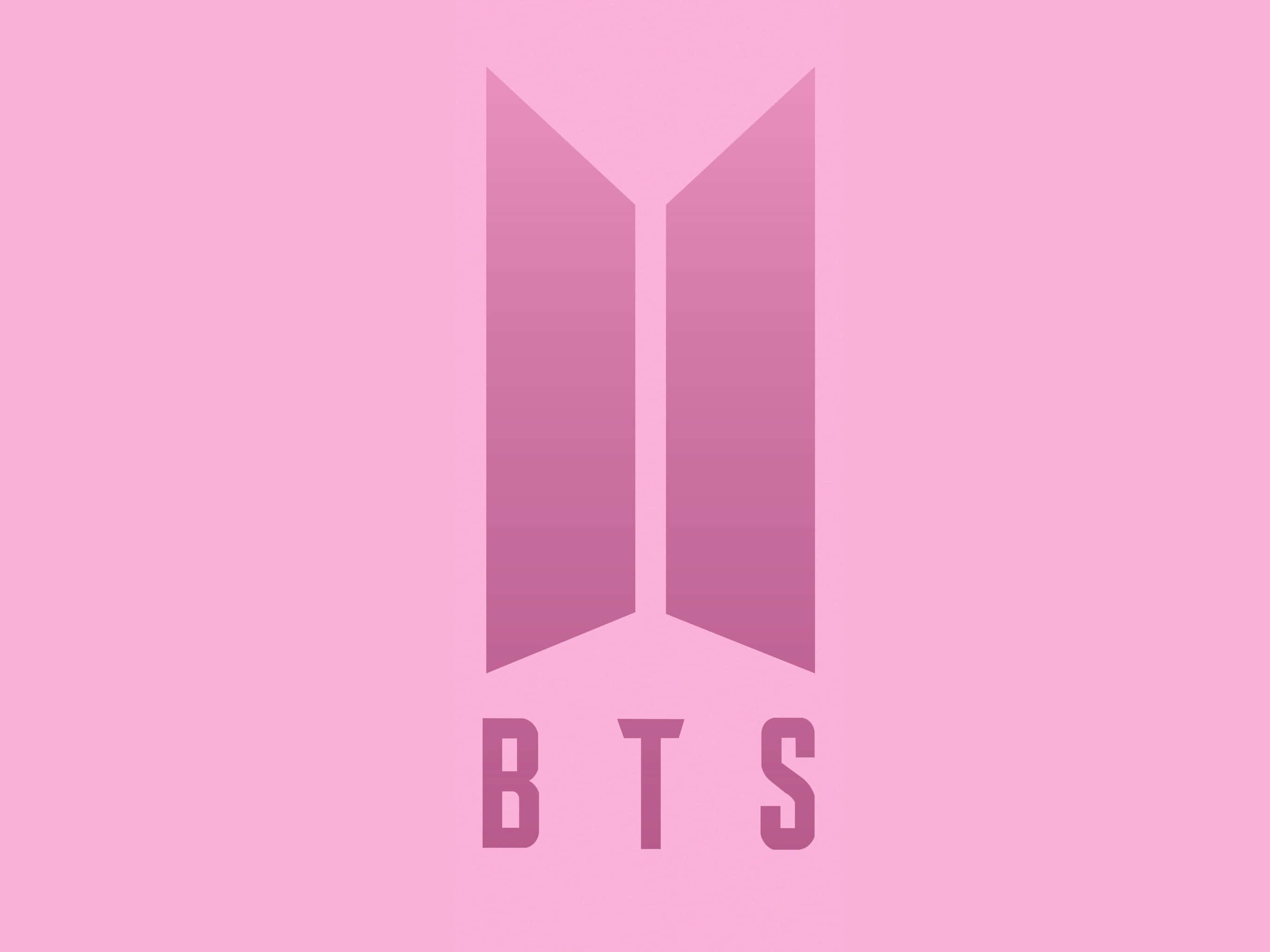 BTS logo, gradient purple wings, bold uppercase letters, 2K Desktop Wallpaper
