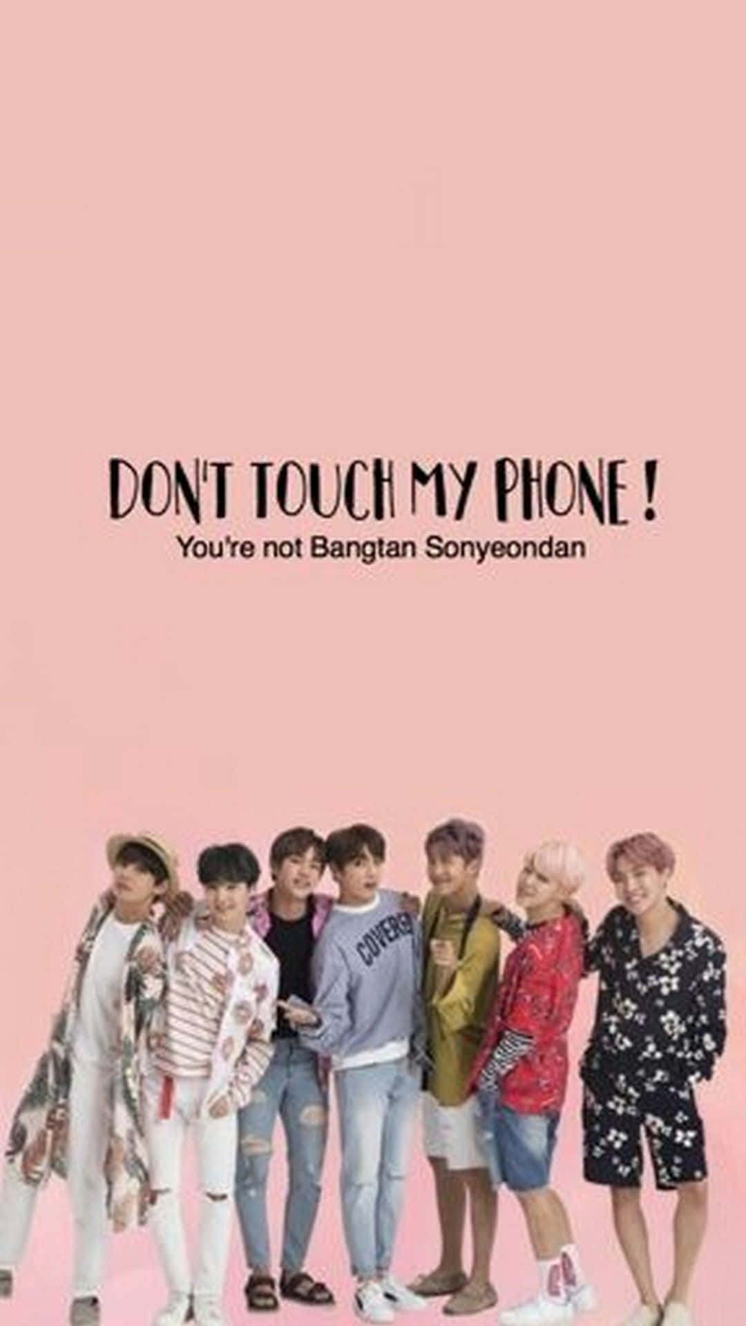 BTS, iPhone, solid pink background, Full HD Phone Wallpaper