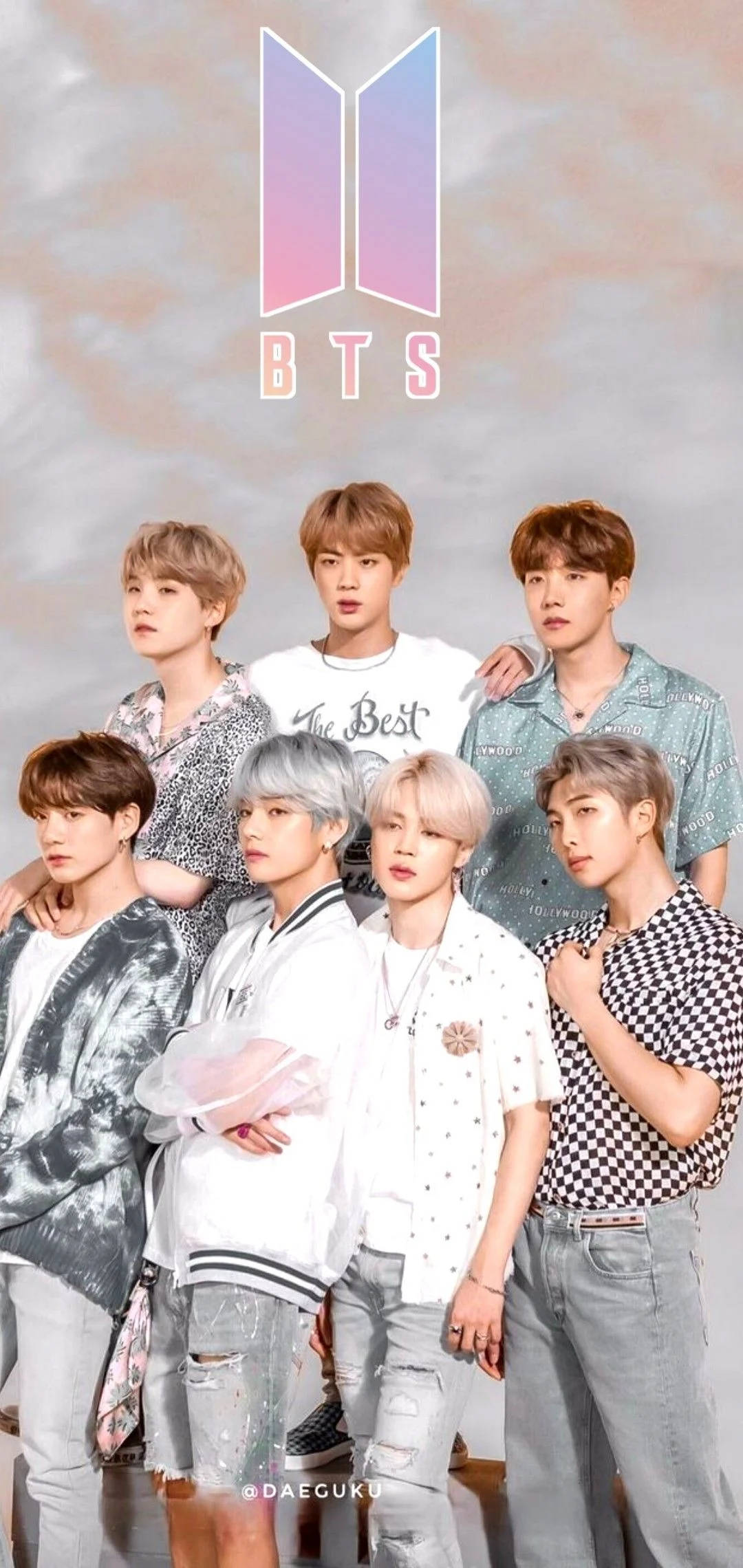 BTS, BTS logo, gradient sky, Full HD Phone Wallpaper