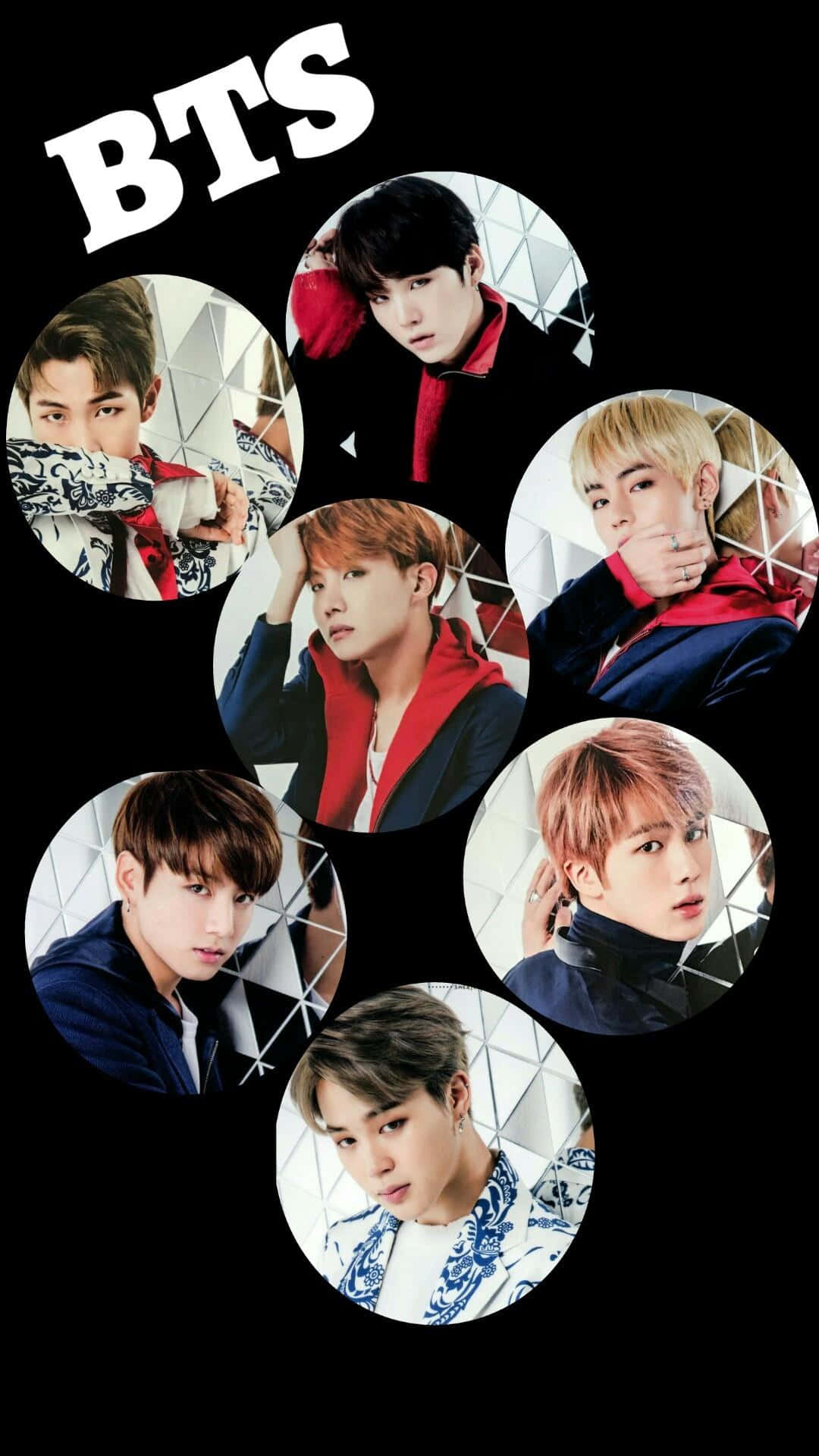 BTS, iPhone, circular portraits, Full HD Phone Wallpaper