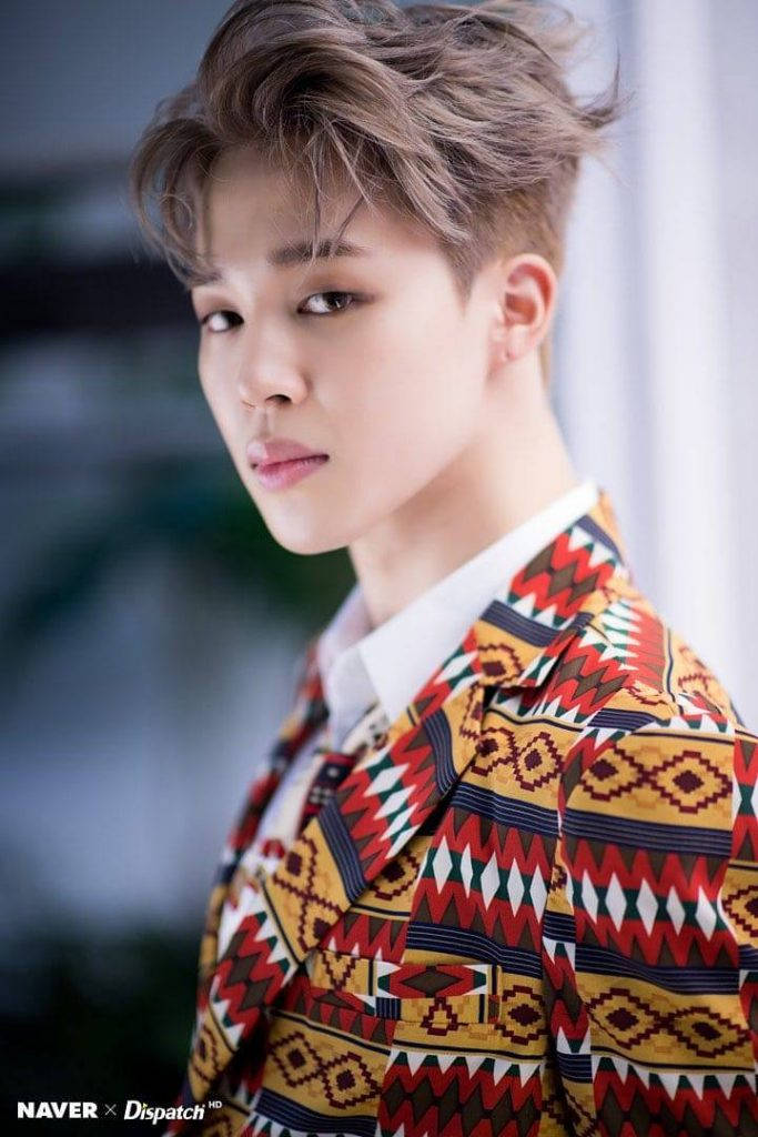 BTS Jimin, designer suit, vibrant geometric-patterned blazer, SD Phone Wallpaper