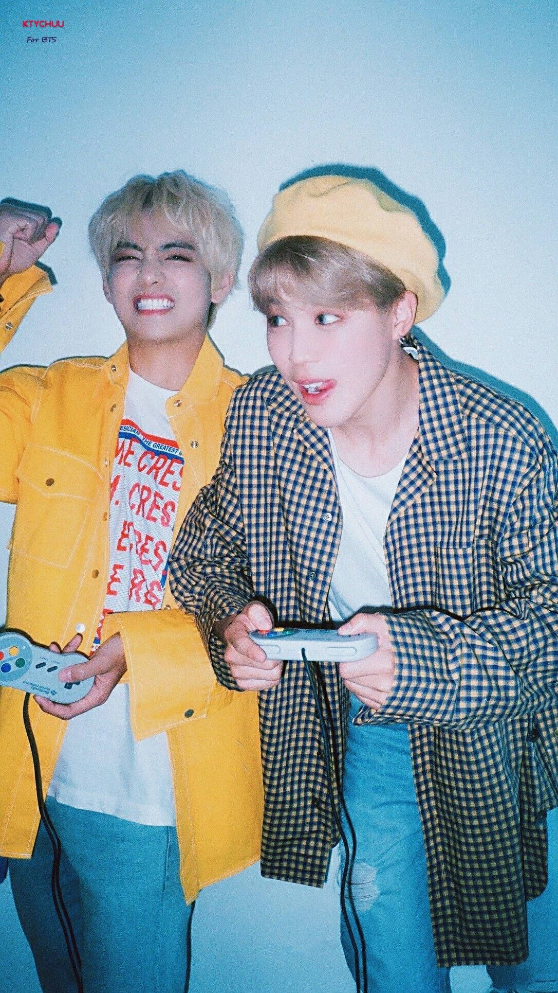 BTS Jimin, V, retro video games, Full HD Phone Wallpaper