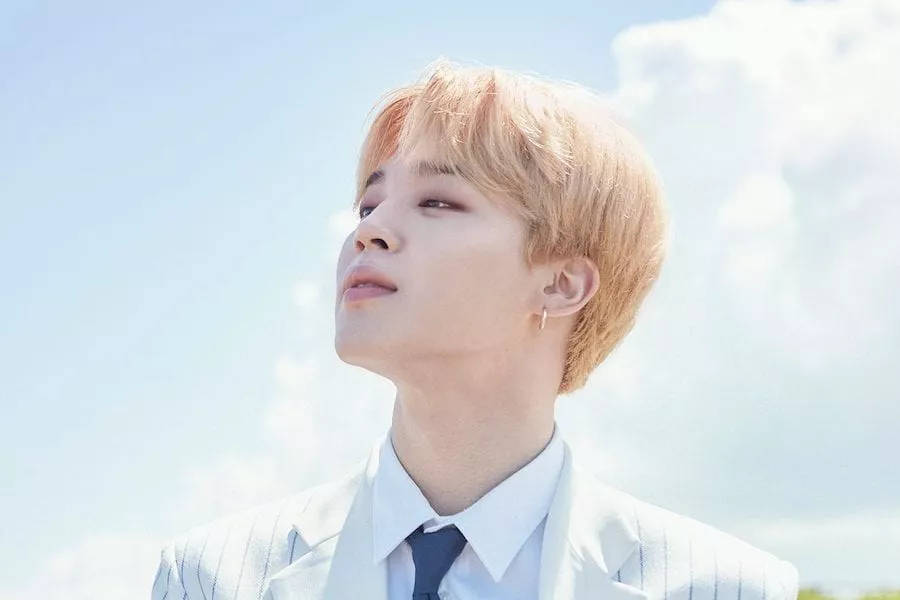 Blonde Jimin, BTS, white suit, SD Desktop Wallpaper