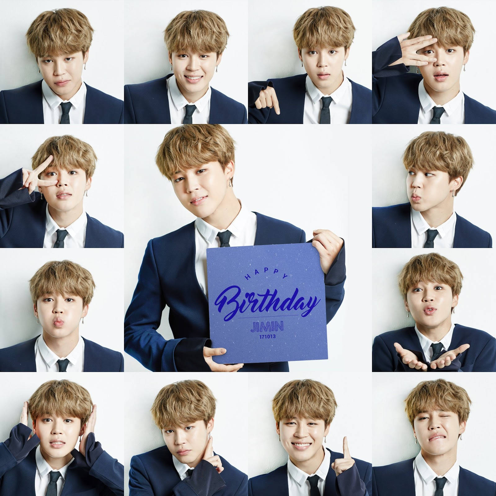BTS Jimin, navy suit, birthday card, HD Desktop Wallpaper