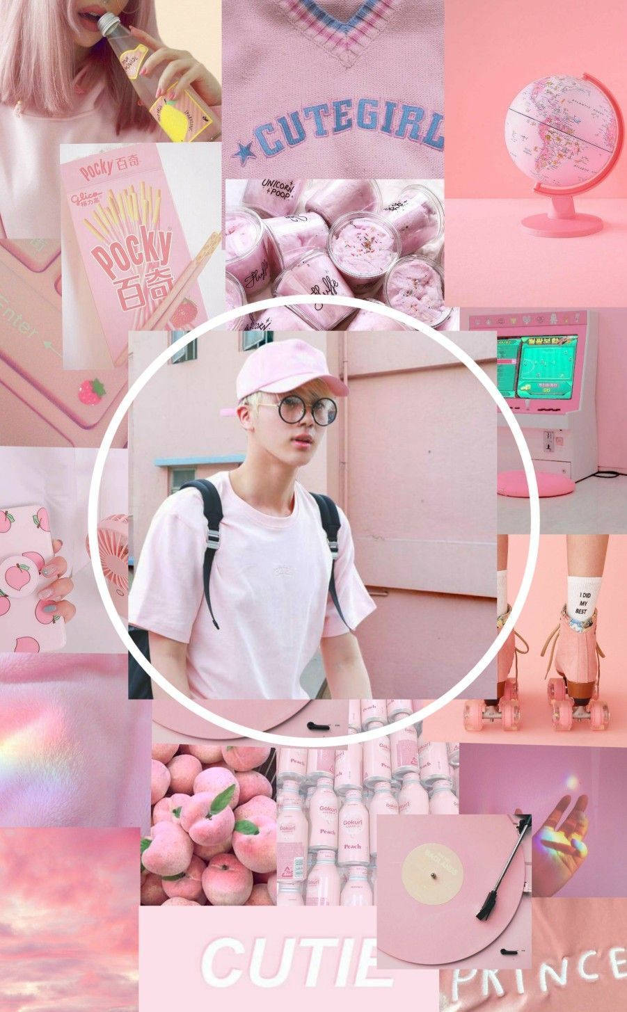 Baby Pink, BTS Jin Aesthetic, young person, HD Phone Wallpaper