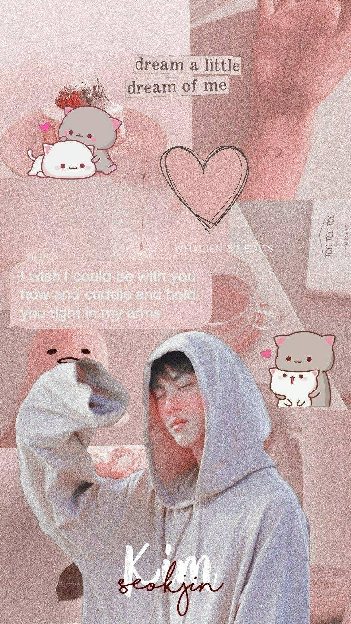 BTS Jin Aesthetic, light pink, hoodie, HD Phone Wallpaper
