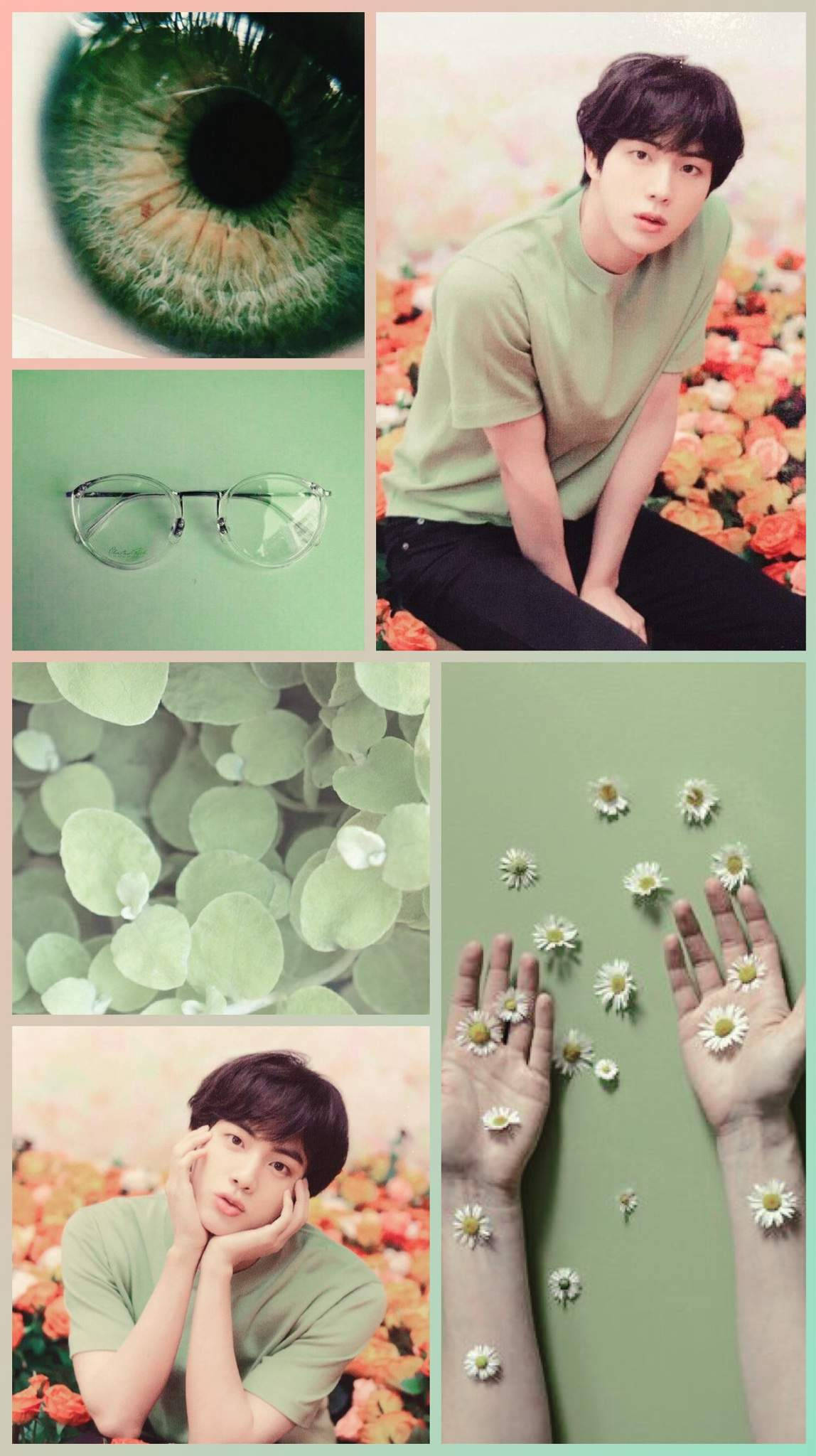 BTS Jin, light green, green shirt, Full HD Phone Wallpaper