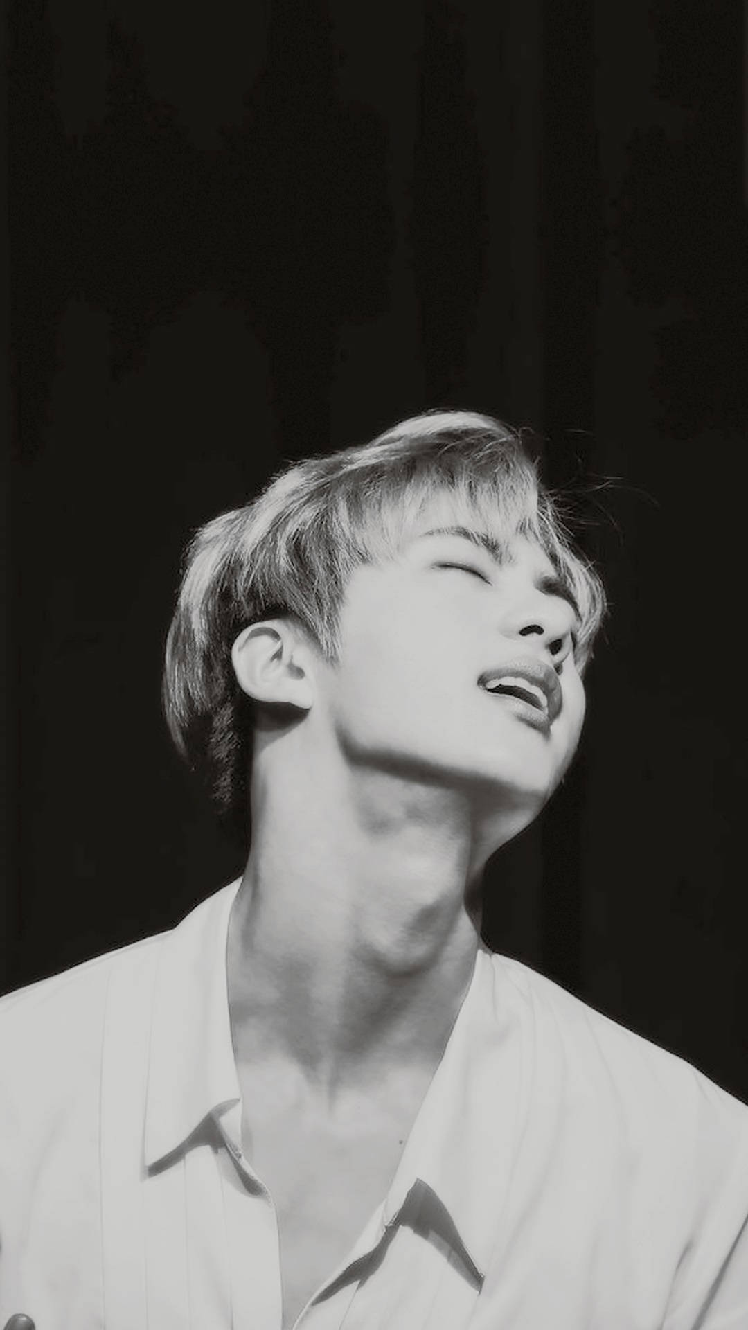 BTS Jin, black and white portrait, young man, Full HD Phone Wallpaper