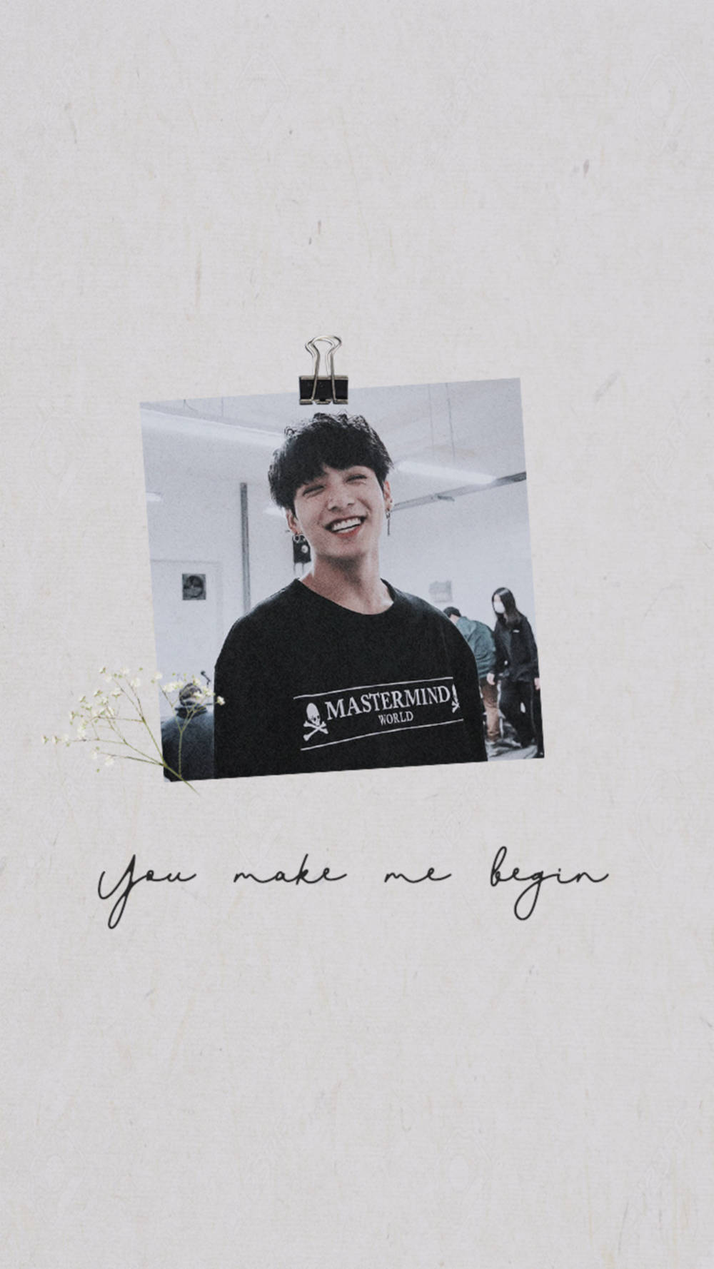 BTS JK, black tshirt, binder clip, HD Phone Wallpaper