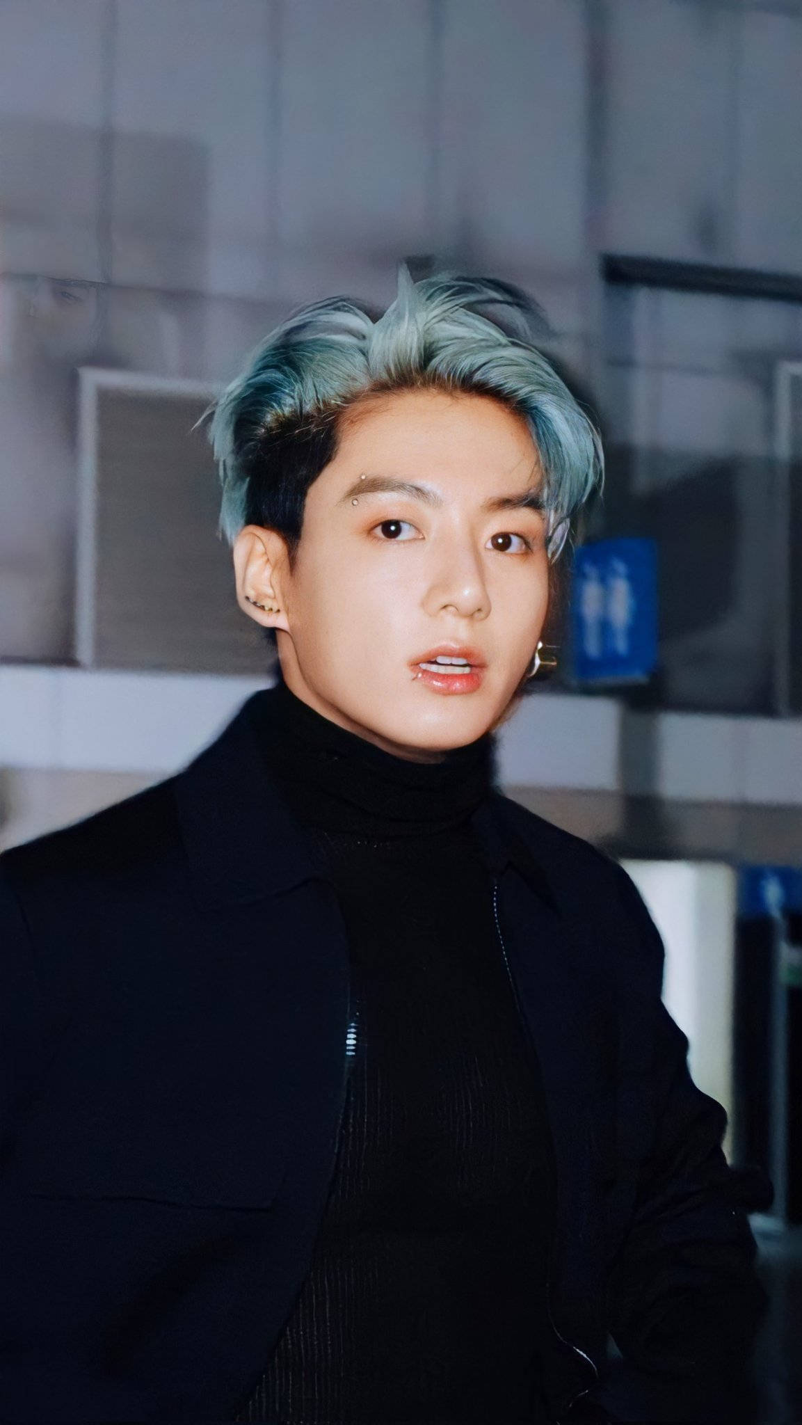 BTS JK, GQ Photoshoot, blue-tipped hair, Full HD Phone Wallpaper