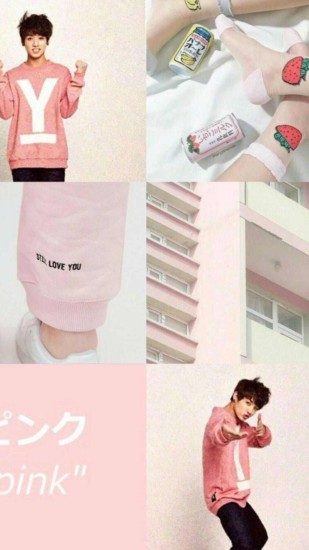 BTS JK, pink-themed, boy, HD Phone Wallpaper