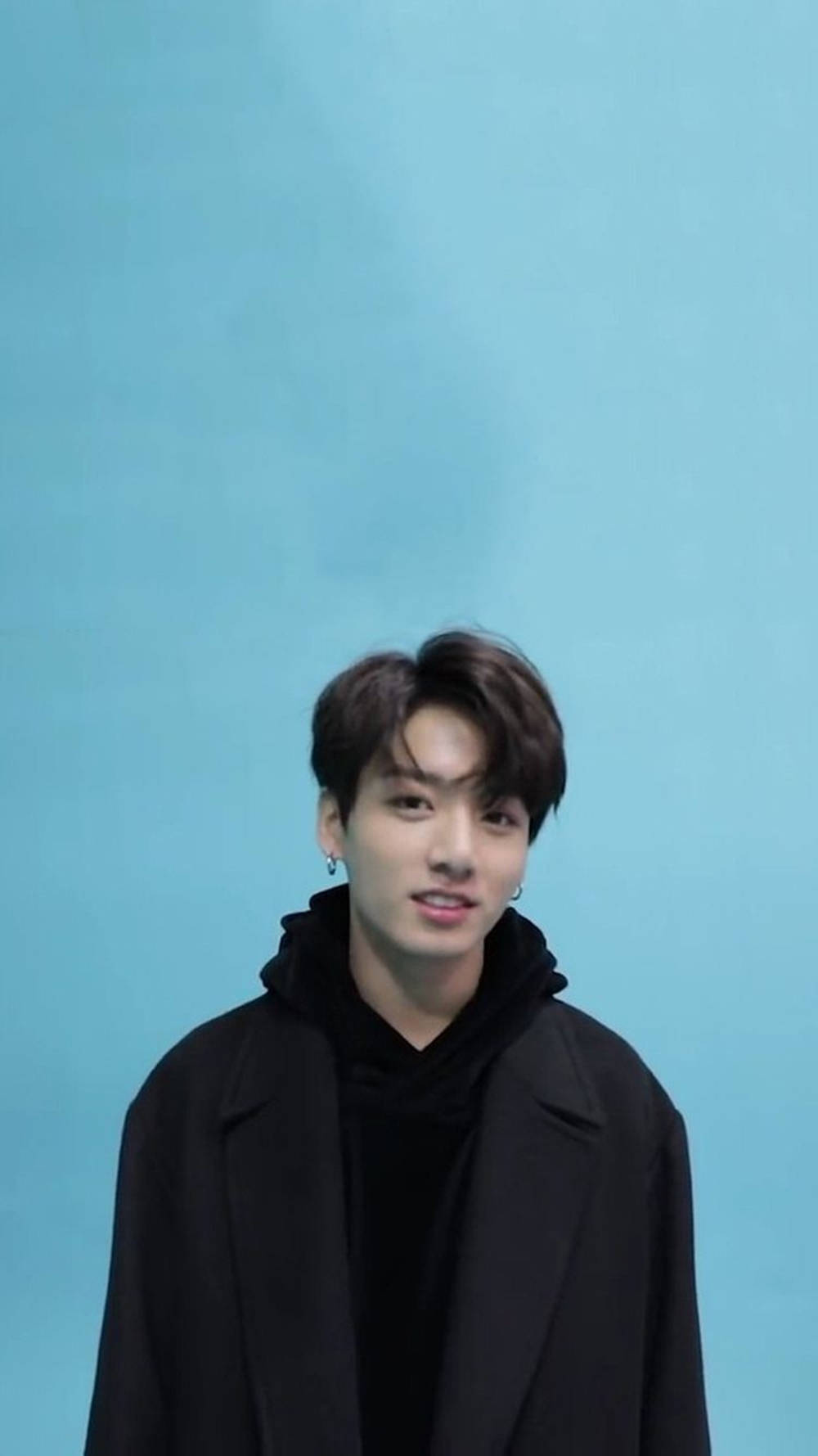 BTS JK, pastel blue, dark hair, HD Phone Wallpaper