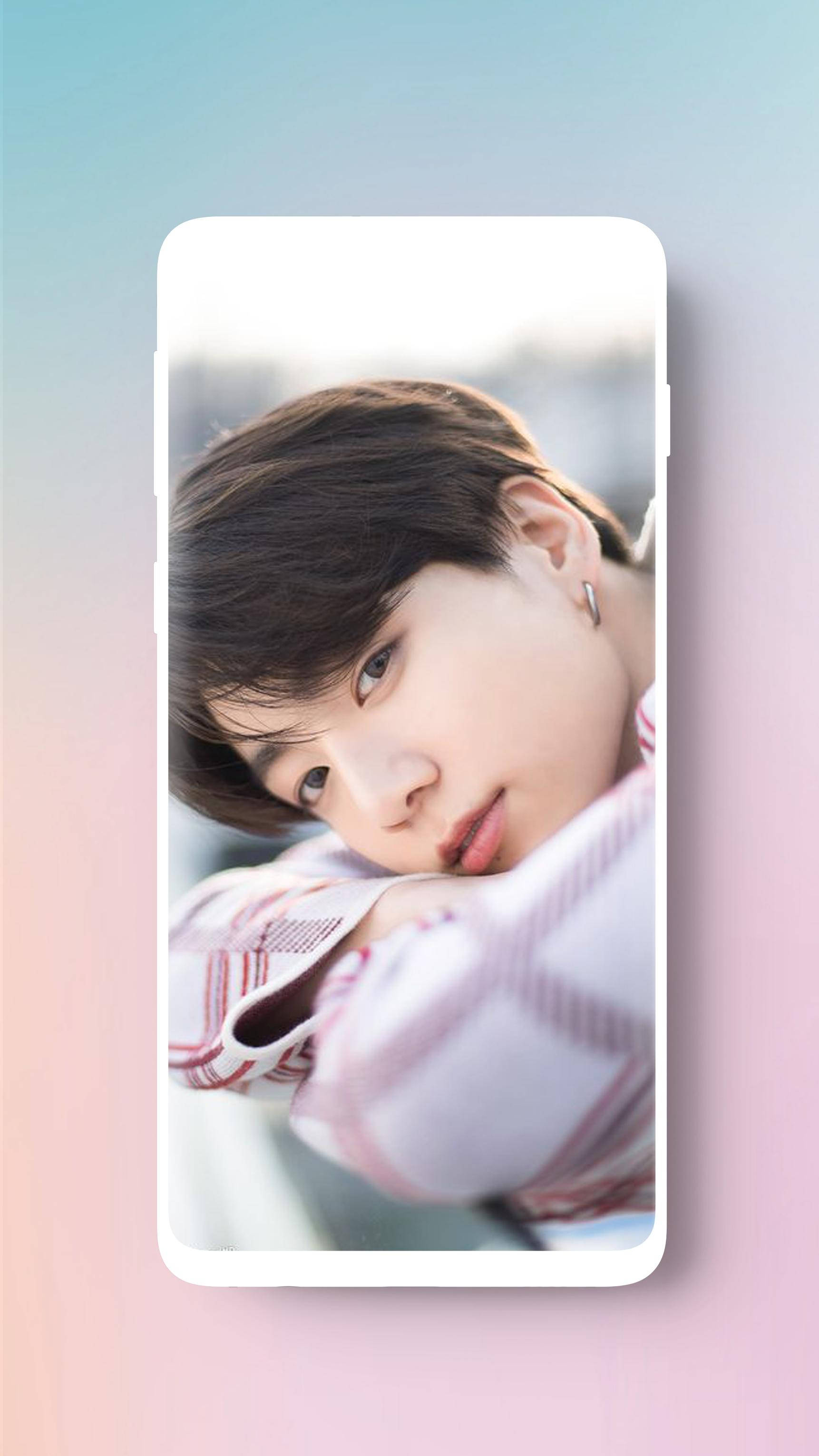 BTS JK, pastel blue, pastel pink, 2K Phone Wallpaper