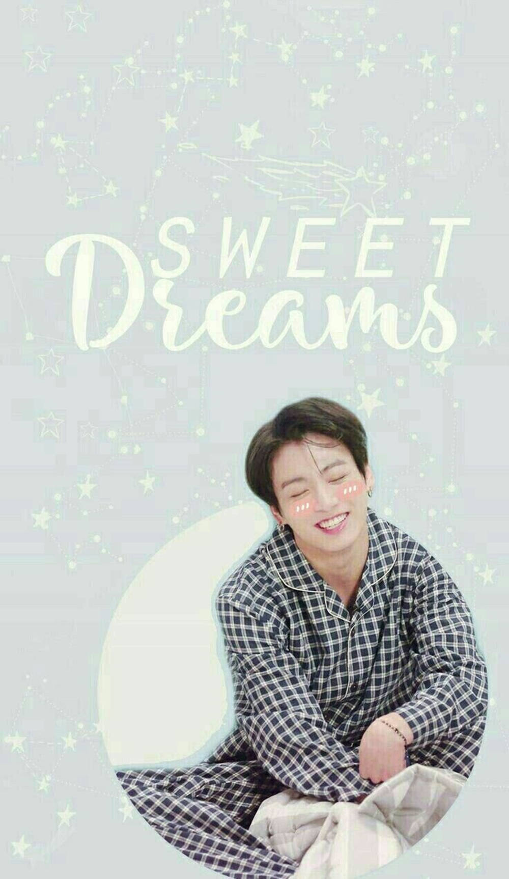 BTS JK, checkered pajamas, pastel background, HD Phone Wallpaper