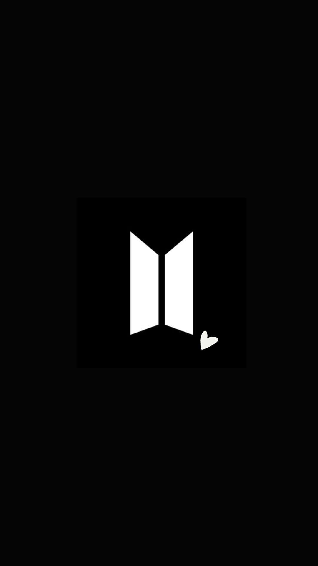 BTS, white BTS logo, small heart, Full HD Phone Wallpaper
