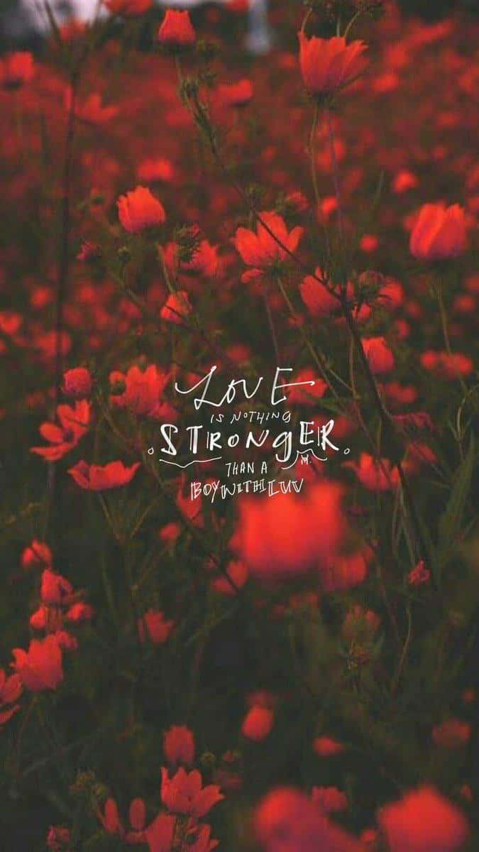 BTS, fanart, red cosmos flowers, SD Phone Wallpaper