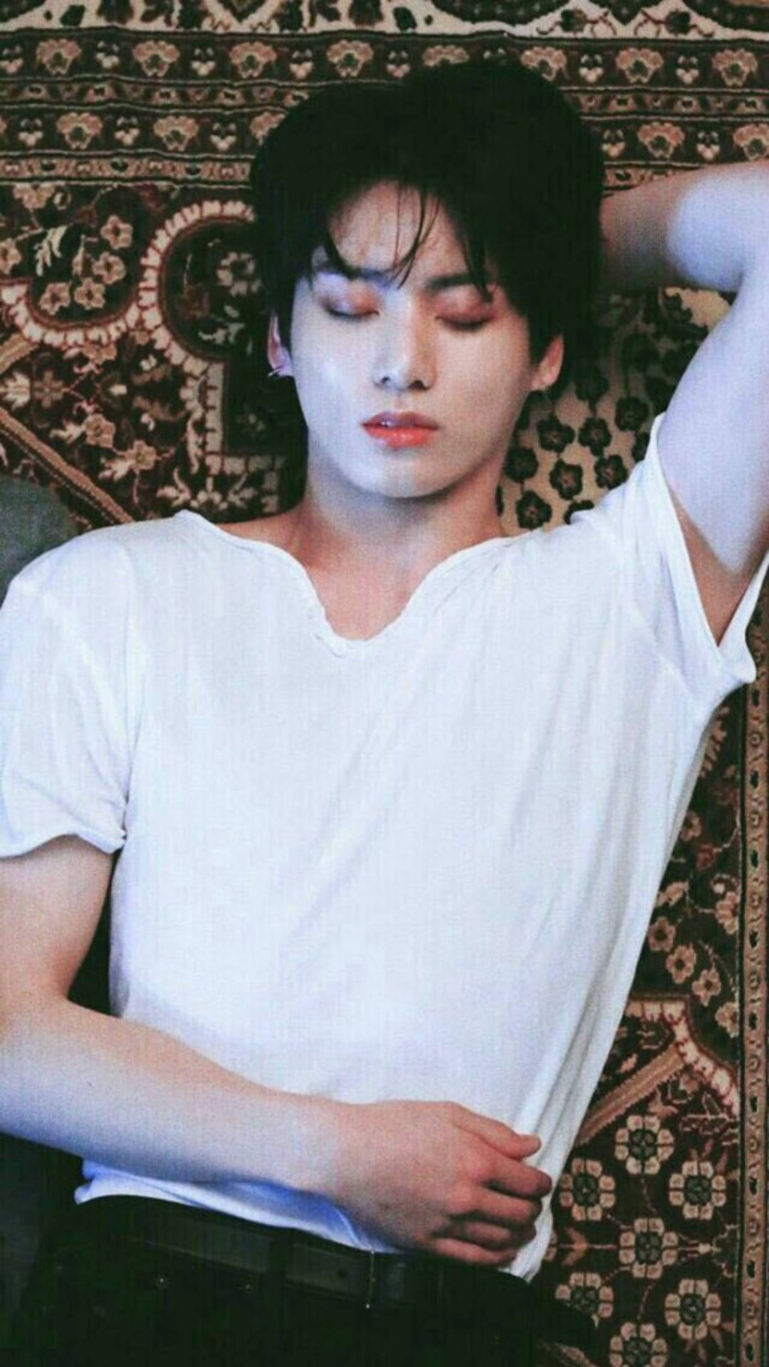 BTS Jung Kook, cute, carpet, Full HD Phone Wallpaper