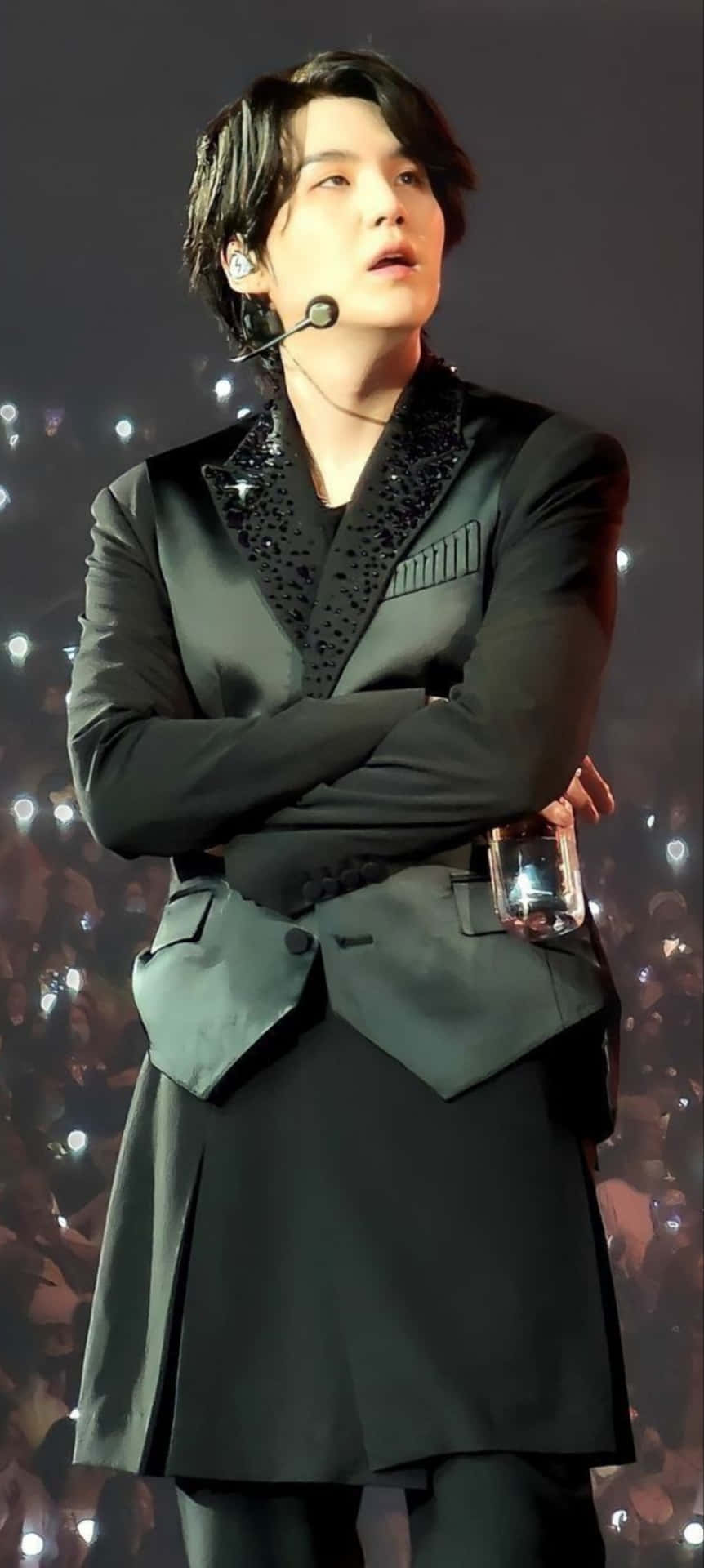 BTS Jungkook, long hair, black sequined blazer, Full HD Phone Wallpaper