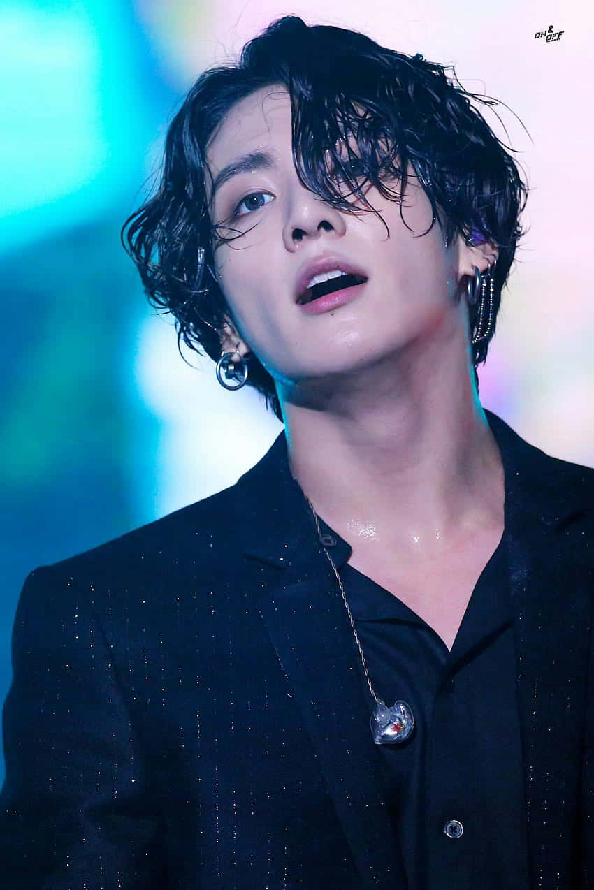BTS Jungkook, long hair, wet dark hair, SD Phone Wallpaper
