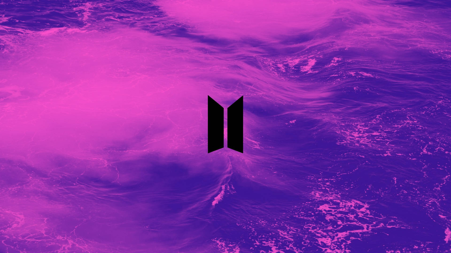 BTS Logo, clouds, sea, Full HD Desktop Wallpaper