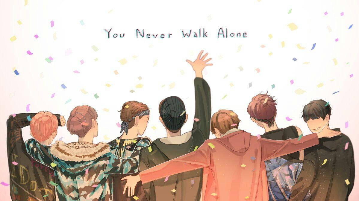 BTS, Anime, You Never Walk Alone, SD Desktop Wallpaper