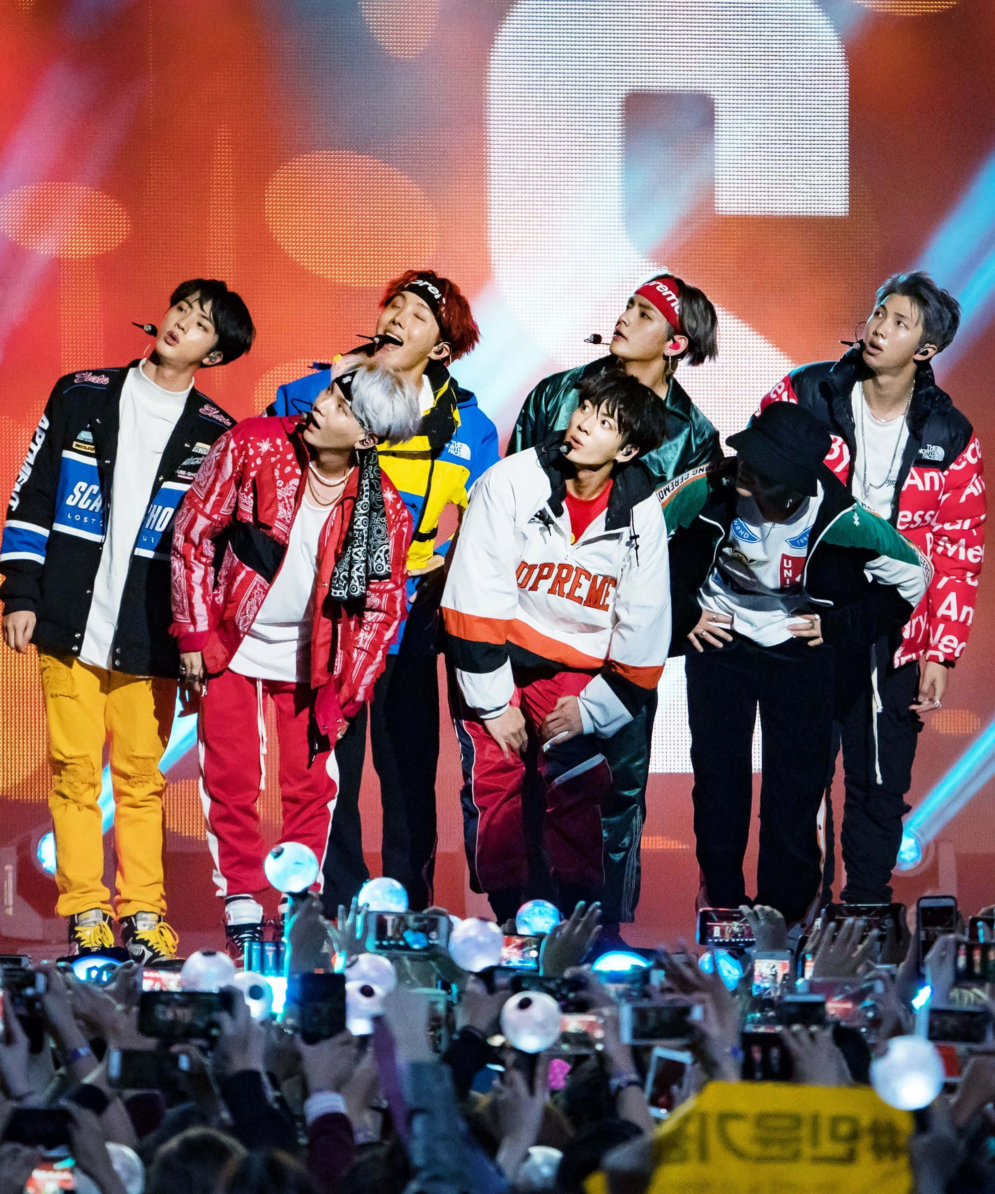 BTS Live, K-pop idols, vibrant stage, Full HD Phone Wallpaper