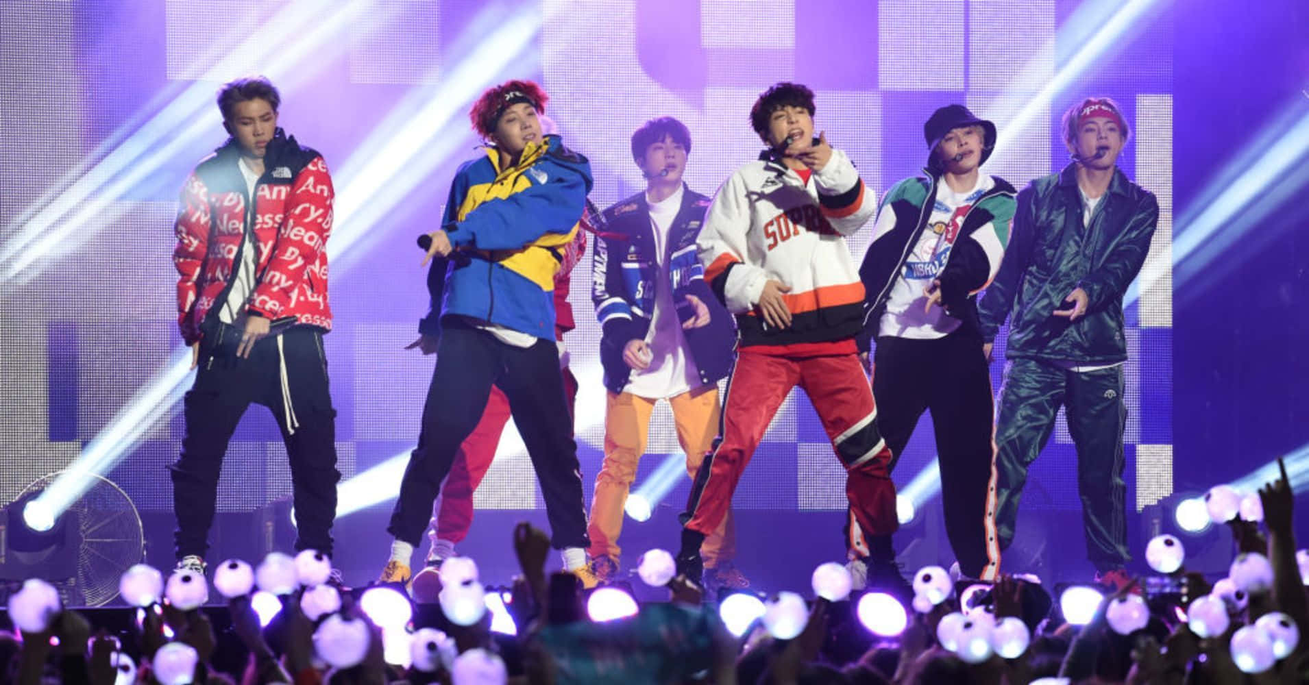BTS Live, K-pop group, stage, HD Desktop Wallpaper