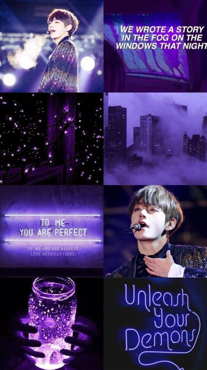 V, purple, K-pop concert, HD Phone Wallpaper