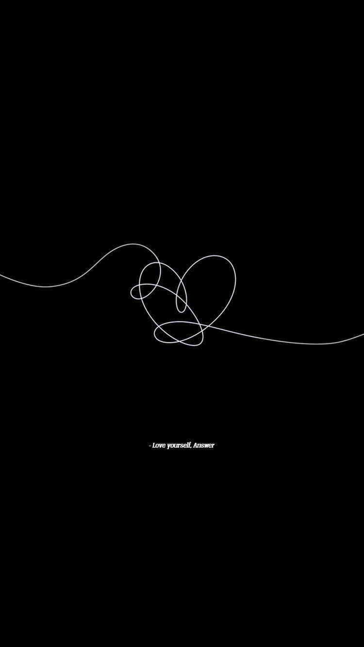 BTS, black aesthetic, white line drawing, HD Phone Wallpaper