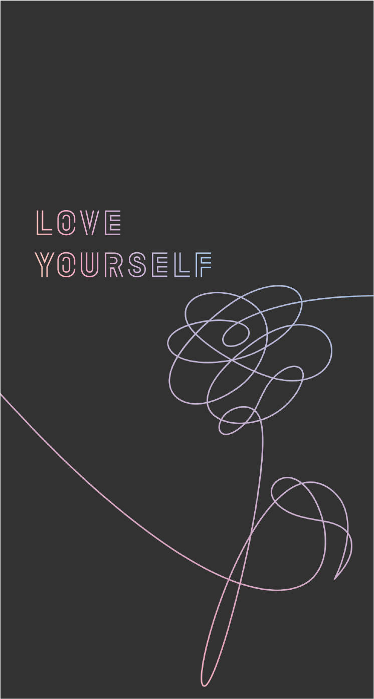 Bts Love Yourself, dark gray, glowing pink, HD Phone Wallpaper