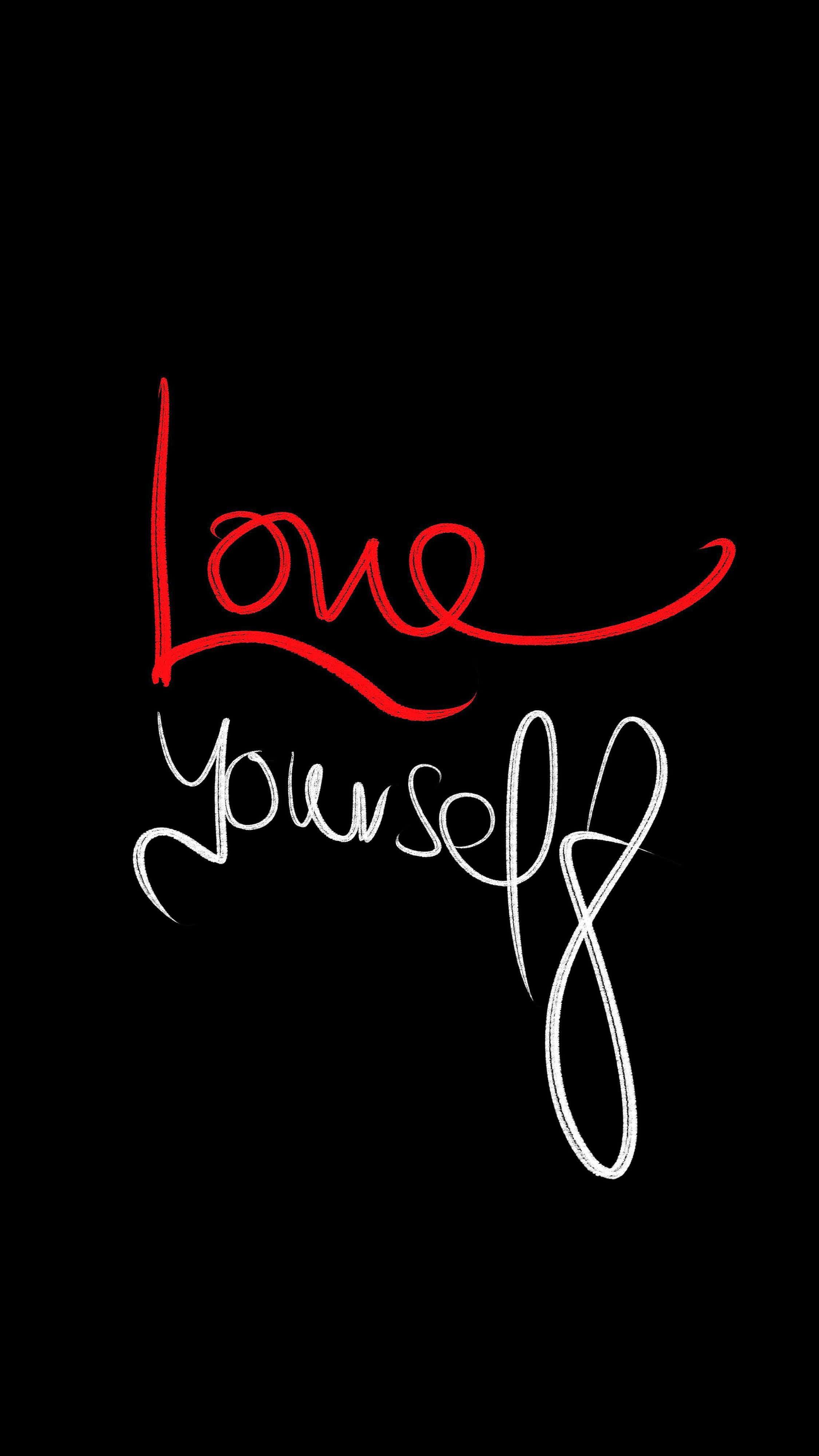 Love Yourself, red, white, 4K Phone Wallpaper