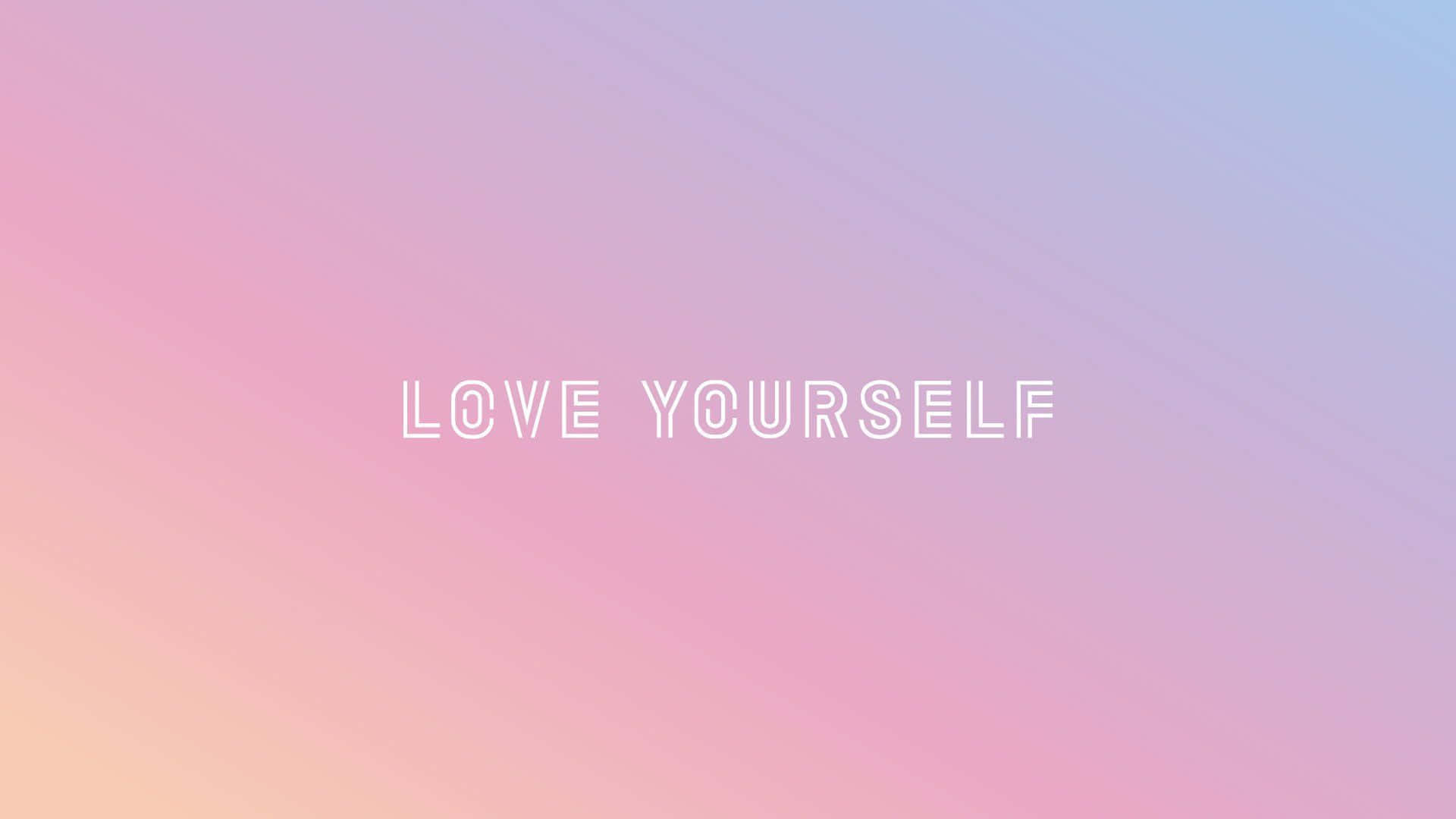 BTS Love Yourself, pastel pink, pastel blue, Full HD Desktop Wallpaper