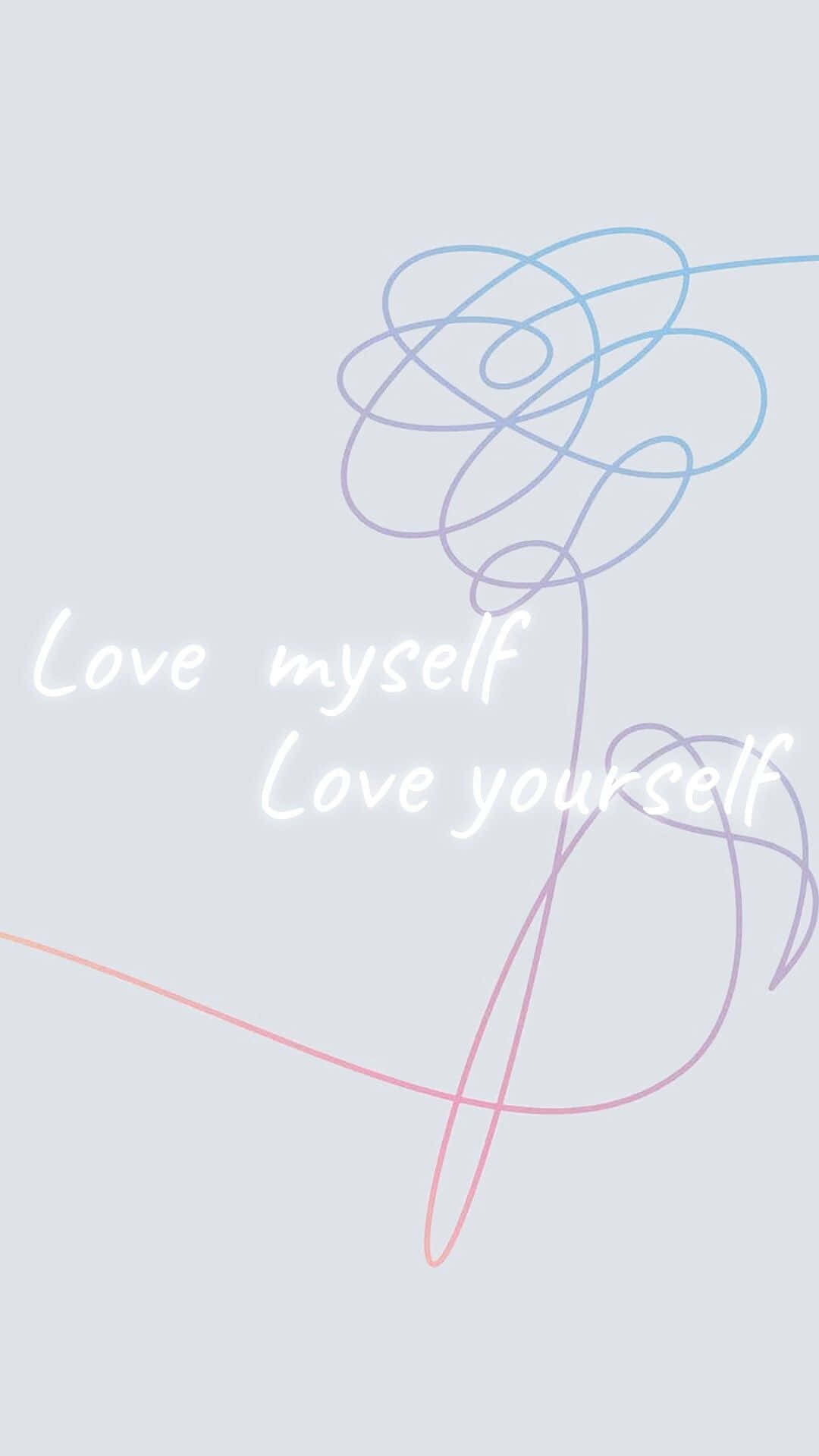 BTS Love Yourself, Love myself Love yourself, soft pastel hues, Full HD Phone Wallpaper