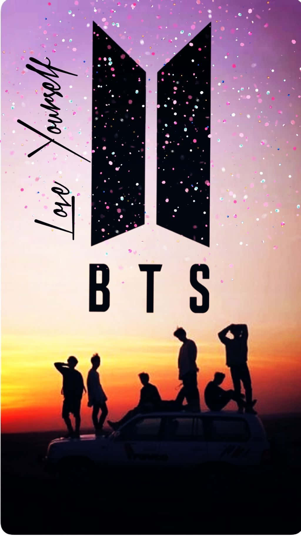 BTS, Love Yourself, silhouetted, HD Phone Wallpaper