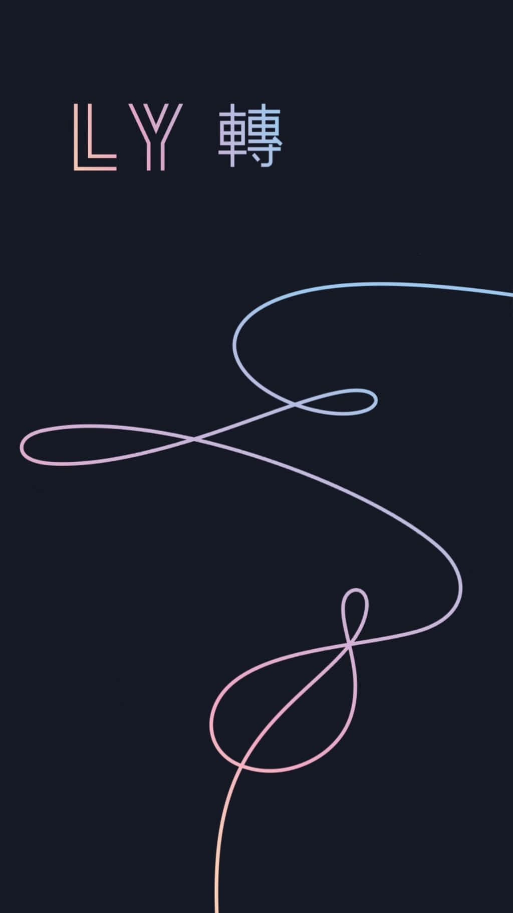 BTS Love Yourself, glowing pink and blue neon lines, infinity symbols, HD Phone Wallpaper