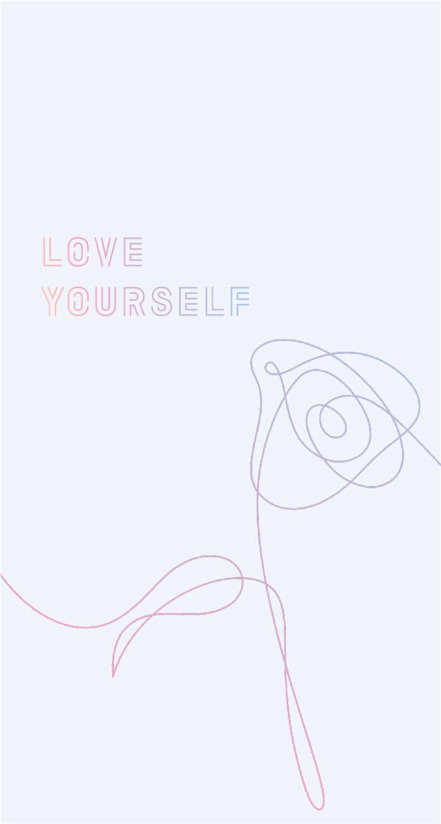 BTS Love Yourself, rose, gradient pink and blue text, HD Phone Wallpaper