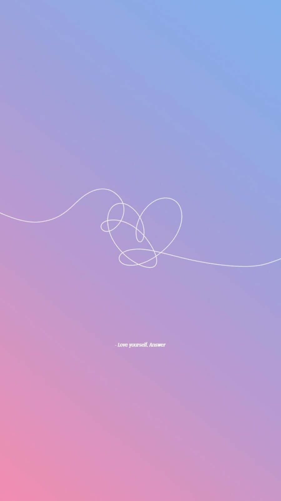 BTS Love Yourself, white line, heart shape, HD Phone Wallpaper