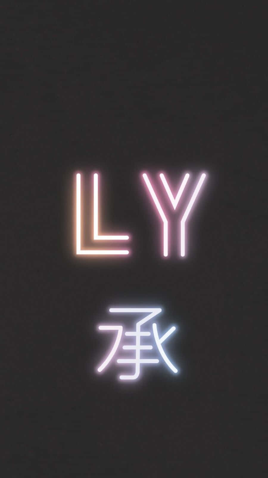 BTS Love Yourself, neon letters L Y, Chinese character, HD Phone Wallpaper