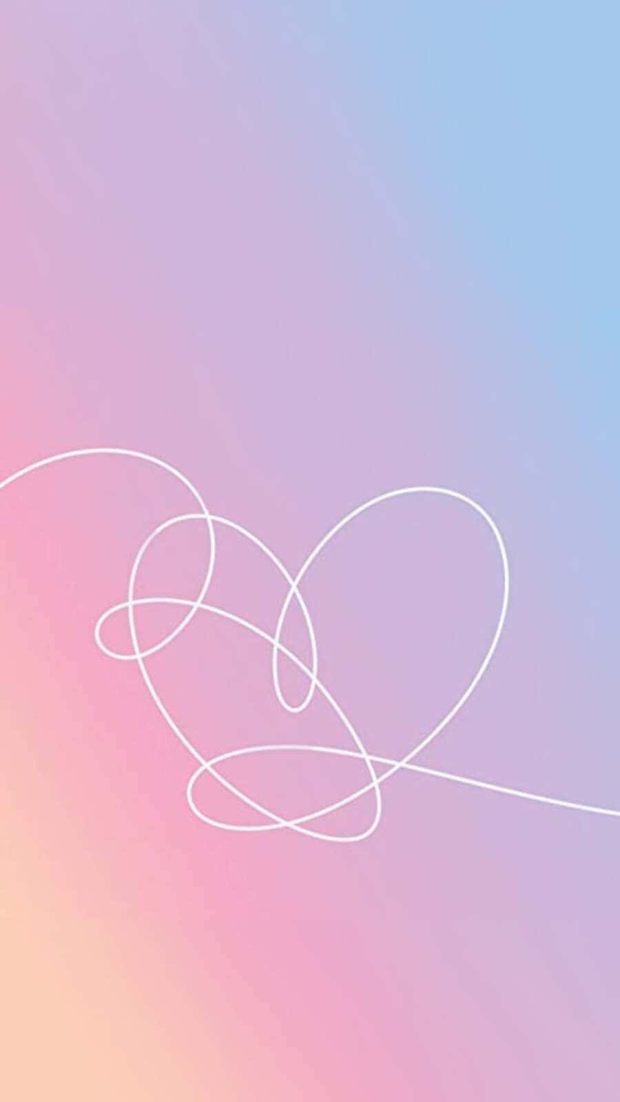 BTS Love Yourself, white line, heart shape, HD Phone Wallpaper