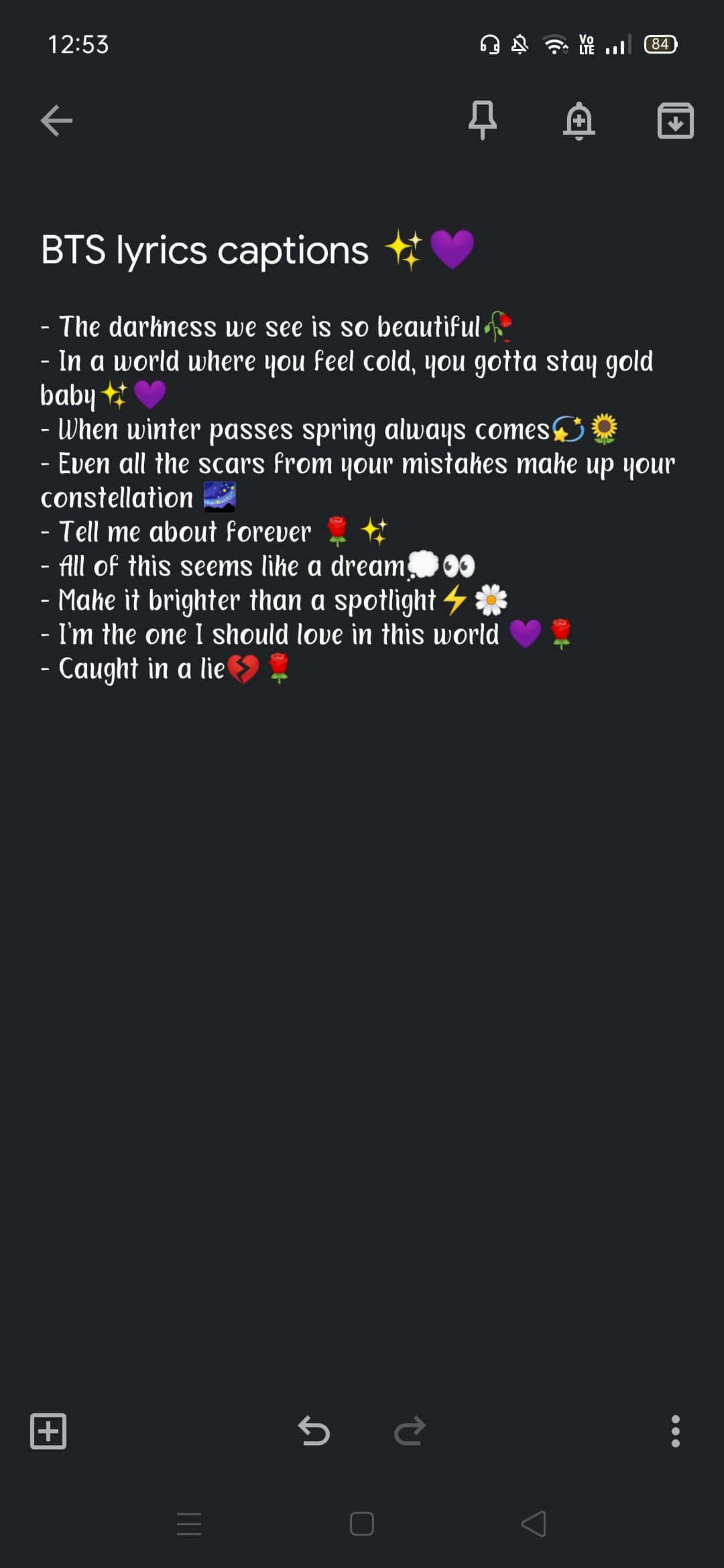 BTS Lyrics, mobile phone interface, colorful emojis, Full HD Phone Wallpaper