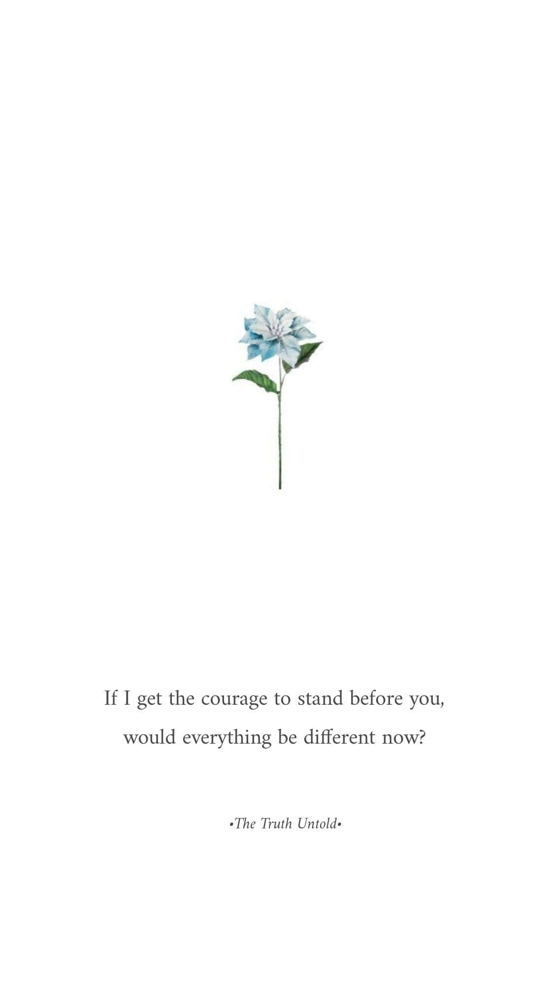 BTS Lyrics, blue flower, green leaves, Full HD Phone Wallpaper