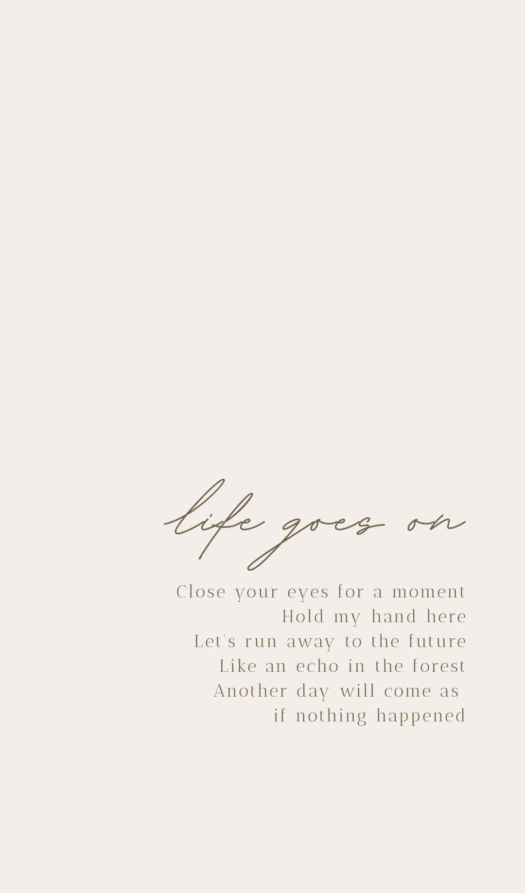 BTS Lyrics, beige background, elegant cursive text, HD Phone Wallpaper